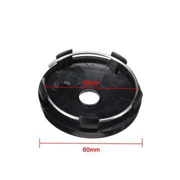 4pcs Black ABS Carbon Fiber 60mm/58mm Universal Car Wheel Center Cap Cover