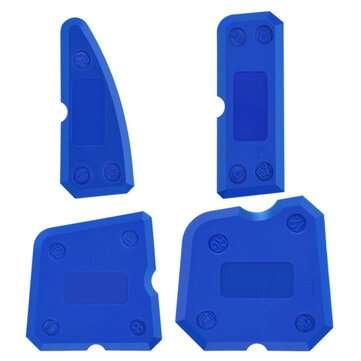 4Pcs Blue Hand Tools Combination Caulking Tool Kit Joint Sealant Silicone Spreader Spatula Scraper E