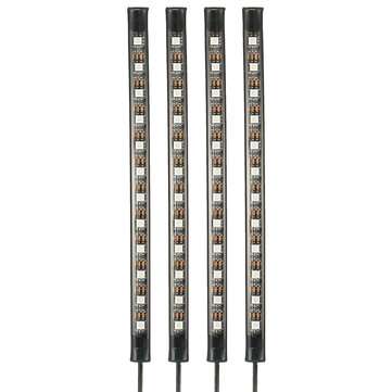 4Pcs Car RGB 12LED Interior Atmosphere Decorative Light Multi-colorful Support Sound Control Functio