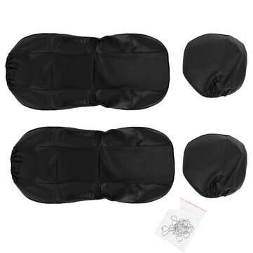 4pcs Car Front Seat Covers Protector PU Leather Dustproof Waterproof Universal