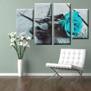 4Pcs Floral Rose Landscape Canvas Wall Painting Unframed Art Oil Hanging Picture Home Bedroom Office