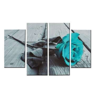 4Pcs Floral Rose Landscape Canvas Wall Painting Unframed Art Oil Hanging Picture Home Bedroom Office