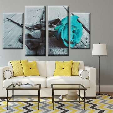 4Pcs Floral Rose Landscape Canvas Wall Painting Unframed Art Oil Hanging Picture Home Bedroom Office