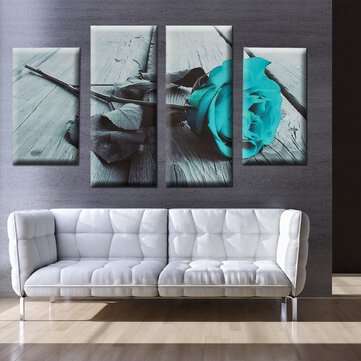 4Pcs Floral Rose Landscape Canvas Wall Painting Unframed Art Oil Hanging Picture Home Bedroom Office
