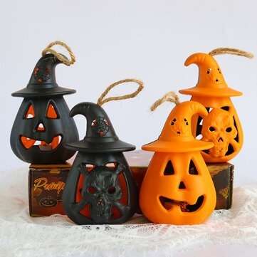 4Pcs Hollow Pumpkin with Hat LED Lights Lamp Lantern Halloween Party Bar Decor