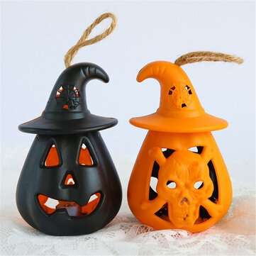 4Pcs Hollow Pumpkin with Hat LED Lights Lamp Lantern Halloween Party Bar Decor