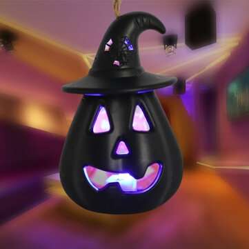 4Pcs Hollow Pumpkin with Hat LED Lights Lamp Lantern Halloween Party Bar Decor