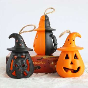 4Pcs Hollow Pumpkin with Hat LED Lights Lamp Lantern Halloween Party Bar Decor