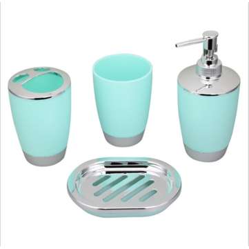 4pcs Portable Bathroom Toothbrush Holder Plastic Lotion Bottle Mouth Cup Soap Dis... (COLOR.: GREEN)