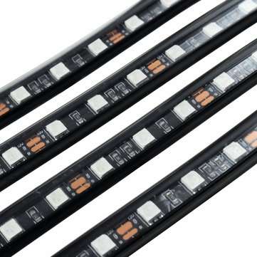 4pcs RGB LED Car Interior Floor Atmosphere Lamp Decoration Lights Kit with Car Lighter Plug