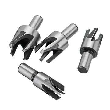 4pcs Round Woodworking Plug Cutter Cutting Drill Bits Set Dowel Maker Tool