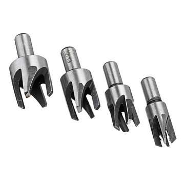 4pcs Round Woodworking Plug Cutter Cutting Drill Bits Set Dowel Maker Tool