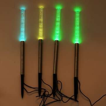 4pcs RGB Three-color Gradient Solar Lamp Garden Landscape Solar Acrylic Bubble White LED Light
