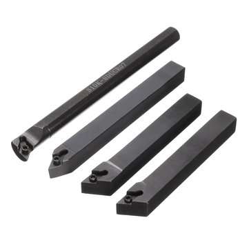 4pcs S10K-SDUCR07/SDJCR/SDJCL/SDNCN1010H07 Turning Tool Holder Set with 4pcs DCMT0702 Inserts