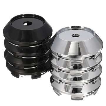 4pcs Universal 68mm ABS Chrome Car Wheel Center Plain Hub Caps Covers Holder (COLOR.: SILVER)