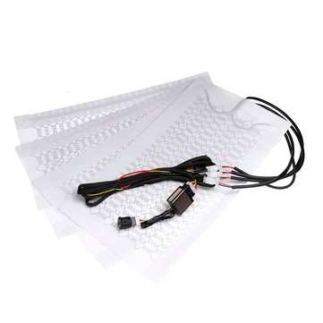 4Pcs Universal Carbon Fiber Car Heated Seat Heater Pad Kit High Low Temp Switch