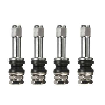 4pcs Universal Chrome Flush Mount Metal Tire Tyre Valve Stems Bolt With Cap TR48