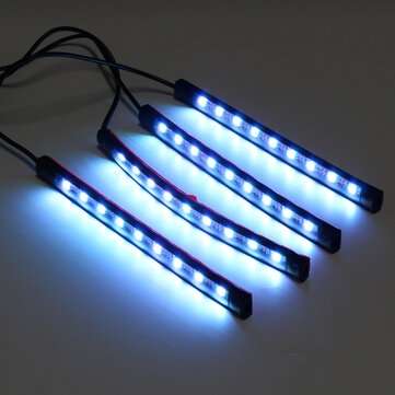 4Pcs USB LED Car Interior Decoration Lights RGB Floor Atmosphere Light Strip Music Control Neon Lamp