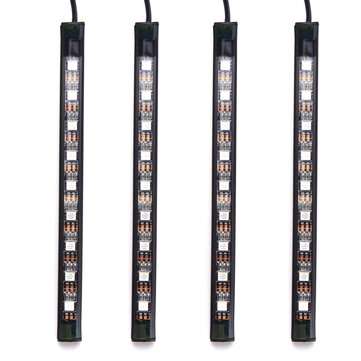 4Pcs USB LED Car Interior Decoration Lights RGB Floor Atmosphere Light Strip Music Control Neon Lamp