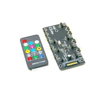 4PIN ARGB 5V 3-pin 7-bit 2-in-1 Controller Cooling with Remote Control for CPU FAN Cooling Control