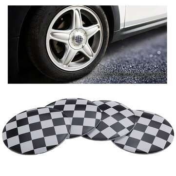 4x 56mm 3D Alloy Car Wheel Center Hub Cap Badge Flag Emblem Sticker Universal (TYPE: 2)