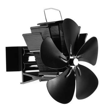 5 Blade Heat Self-Power Stove Fan Wall Mounted Magnetic Fireplace Eco Fan