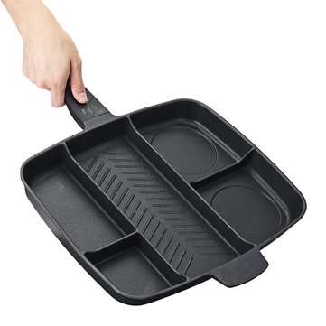 5 In 1 Multifunction Non-Stick Divided Grill Frying Pan Cooking Pan Induction