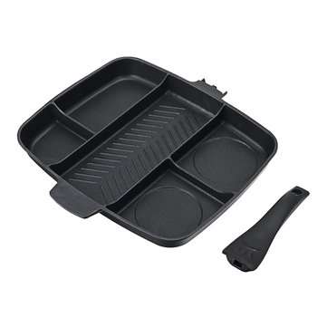 5 In 1 Multifunction Non-Stick Divided Grill Frying Pan Cooking Pan Induction