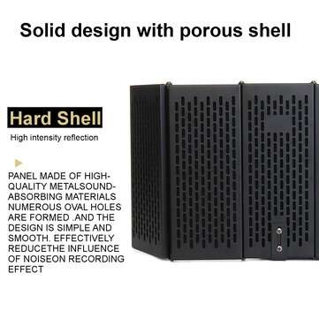 5 Panel Microphone Isolation Shield Foldable Live Stream Studio Recording Absorb