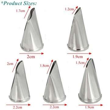 5 Pcs Set Rose Petal Icing Piping Nozzles Metal Cream Tips Cake Decorating Tools Cup Cake Pastry Too