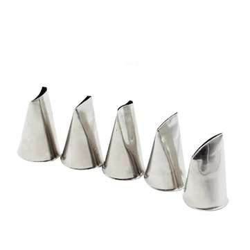 5 Pcs Set Rose Petal Icing Piping Nozzles Metal Cream Tips Cake Decorating Tools Cup Cake Pastry Too