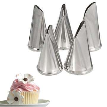 5 Pcs Set Rose Petal Icing Piping Nozzles Metal Cream Tips Cake Decorating Tools Cup Cake Pastry Too