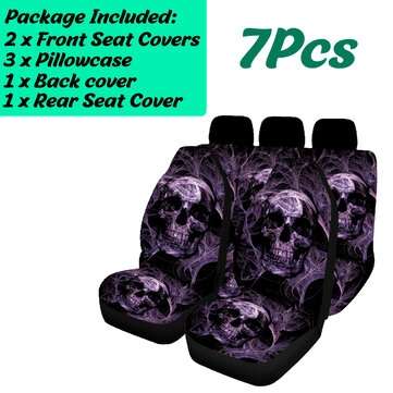 5 Seats Full Set Car Seat Covers PU Leather For Interior Accessories (QUANTITY: 7PCS)