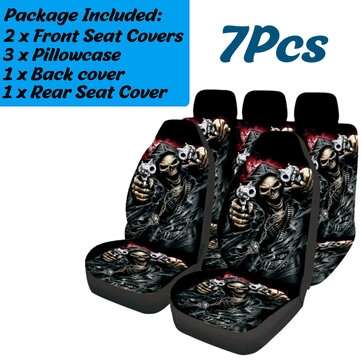 5 Seats Full Set Car Seat Covers PU Leather For Interior Accessories (QUANTITY: 7PCS)