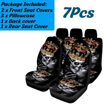 5 Seats Full Set Car Seat Covers PU Leather For Interior Accessories (QUANTITY: 7PCS)
