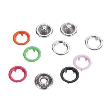 5 Sets 10 Colors of Hollow Five Claws of Box Set Total Buttons Metal Sewing Press Studs Snap Fastene