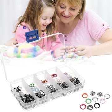 5 Sets 10 Colors of Hollow Five Claws of Box Set Total Buttons Metal Sewing Press Studs Snap Fastene