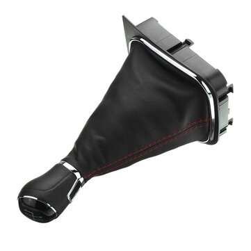 5 Speed Front Gear Shift Knob Lever + Gaiter Boot Cover Leather For VW Golf 5 6