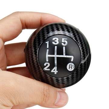 5 Speed Carbon Fiber Gear Shift Knob Shifter MT 55344048 For Fiat 500 2012-2018
