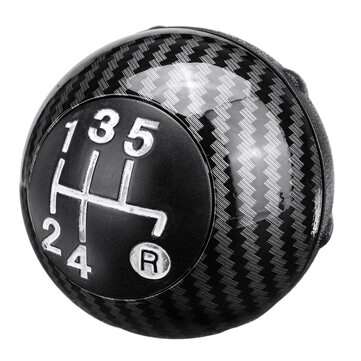 5 Speed Carbon Fiber Gear Shift Knob Shifter MT 55344048 For Fiat 500 2012-2018