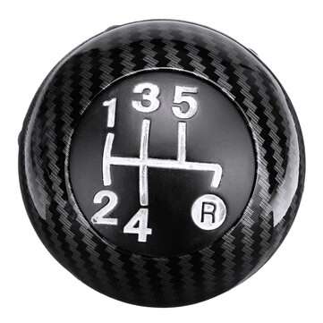 5 Speed Carbon Fiber Gear Shift Knob Shifter MT 55344048 For Fiat 500 2012-2018
