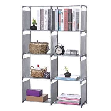 5 Tiers Metal Cube Bookcase Storage Shelf Display Stand DVD CD Holder Bookshelves Storage Racks Shel