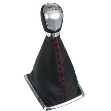 5 Speed MT Car Gear Stick Shift Knob with Dust Boot Cover For Ford Focus 2005-2008 (COLOR.: SILVER)