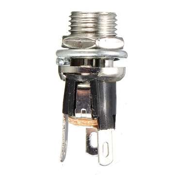 5.5x2.1mm DC Connector Plug With Screw Locking And Metal Panel Mount Socket