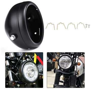 5.75`` Round Motorcycle LED Headlight Mount Housing Bucket Bracket For Bike Blk
