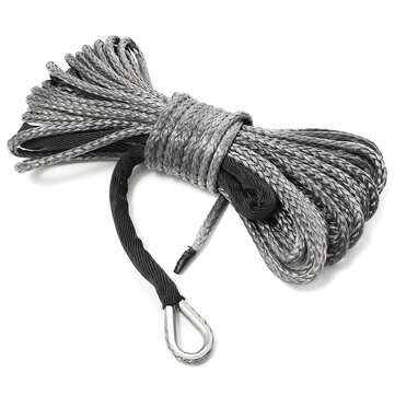 50 Feet 1/4`` 7000lb Synthetic Winch Rope Cable Line with Sheath for ATV UTV