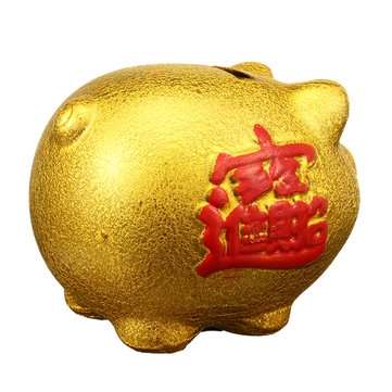 5`` Gold Ceramic Piggy Bank Mini Cute Pig Children Coin Collection Gift Decorations