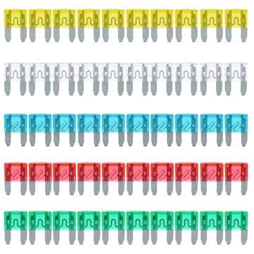 50 Pcs 10A To 30A Mini Size Auto Insurance Tablets Fuse Kit Car Insurance Tablets Blade