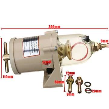 500FG 500FH Diesel Fuel Filter Oil/Water Separator Marine Boat Trucks 90GPH