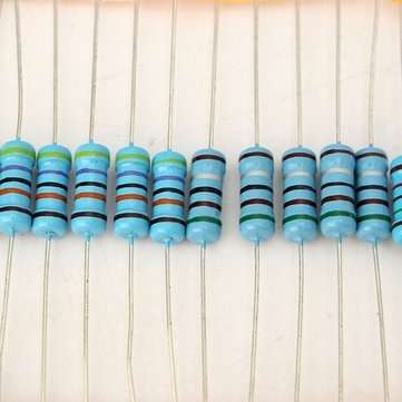 500 Pcs 1W 1% Metal Film Resistor 100 Value 10 ohm-1M ohm Assortment Kit